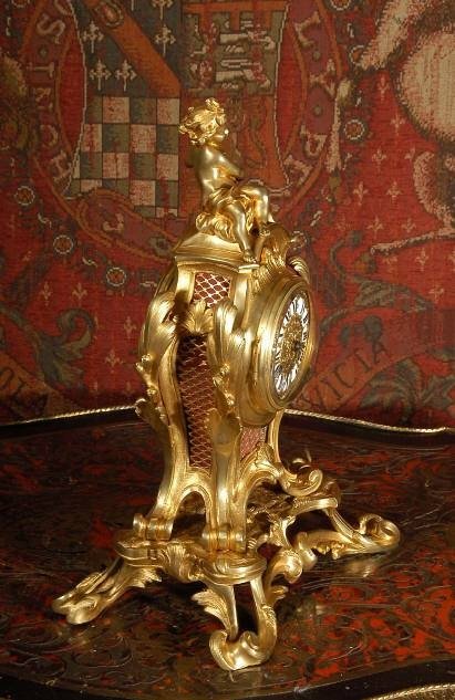 fig 2. Antique French Rococo Boudoir Table Clock ~ Samuel Marti